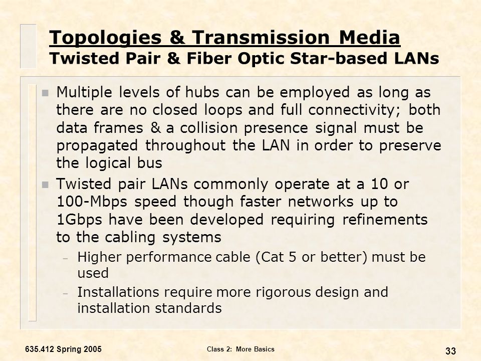 LAN Topology Design And Cabling Specifications